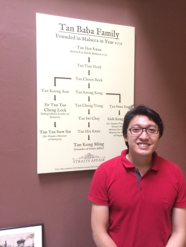 Isaac Tan Kong Ming with his family tree